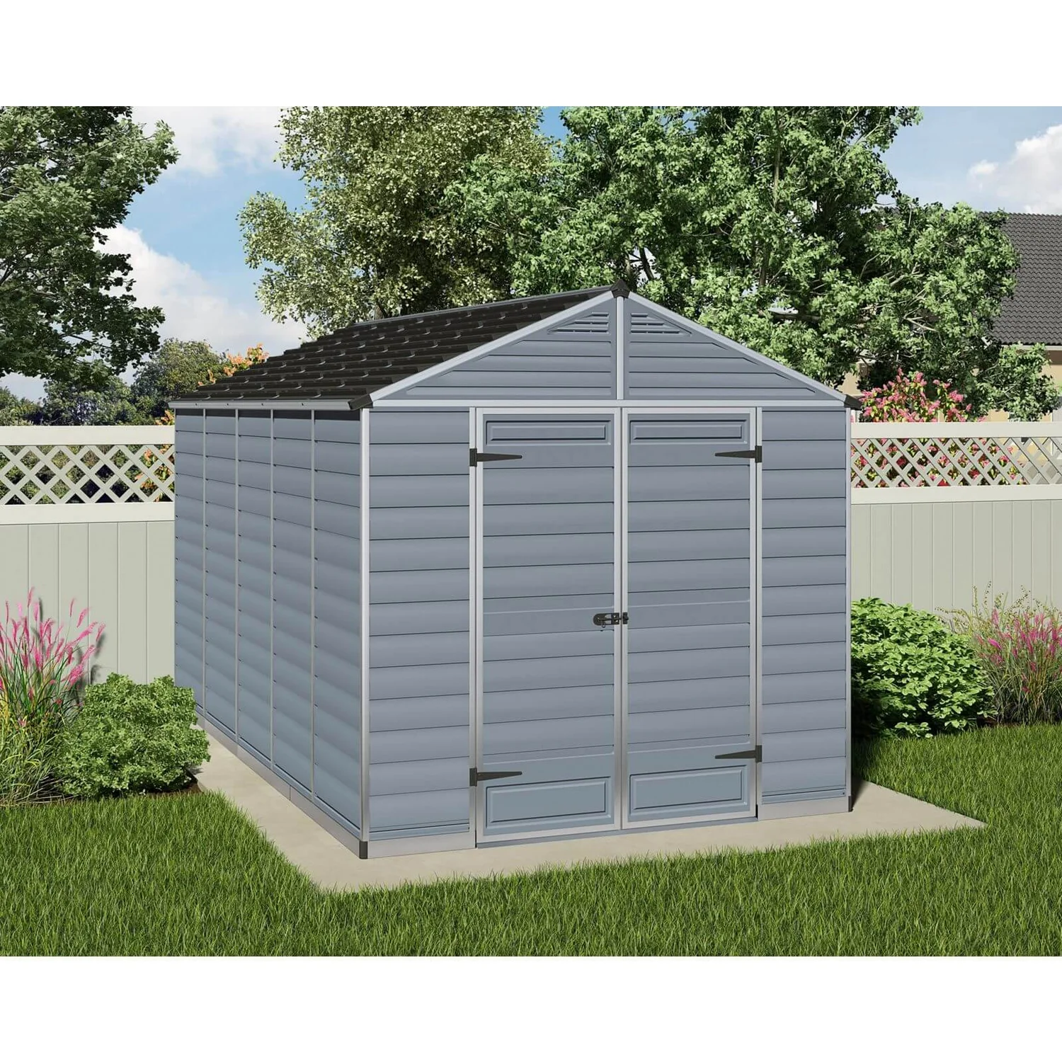 8x12ft Palram SkyLight Dark Grey Apex Shed 2 8x12ft Palram SkyLight Dark Grey Apex Shed - Image 2
