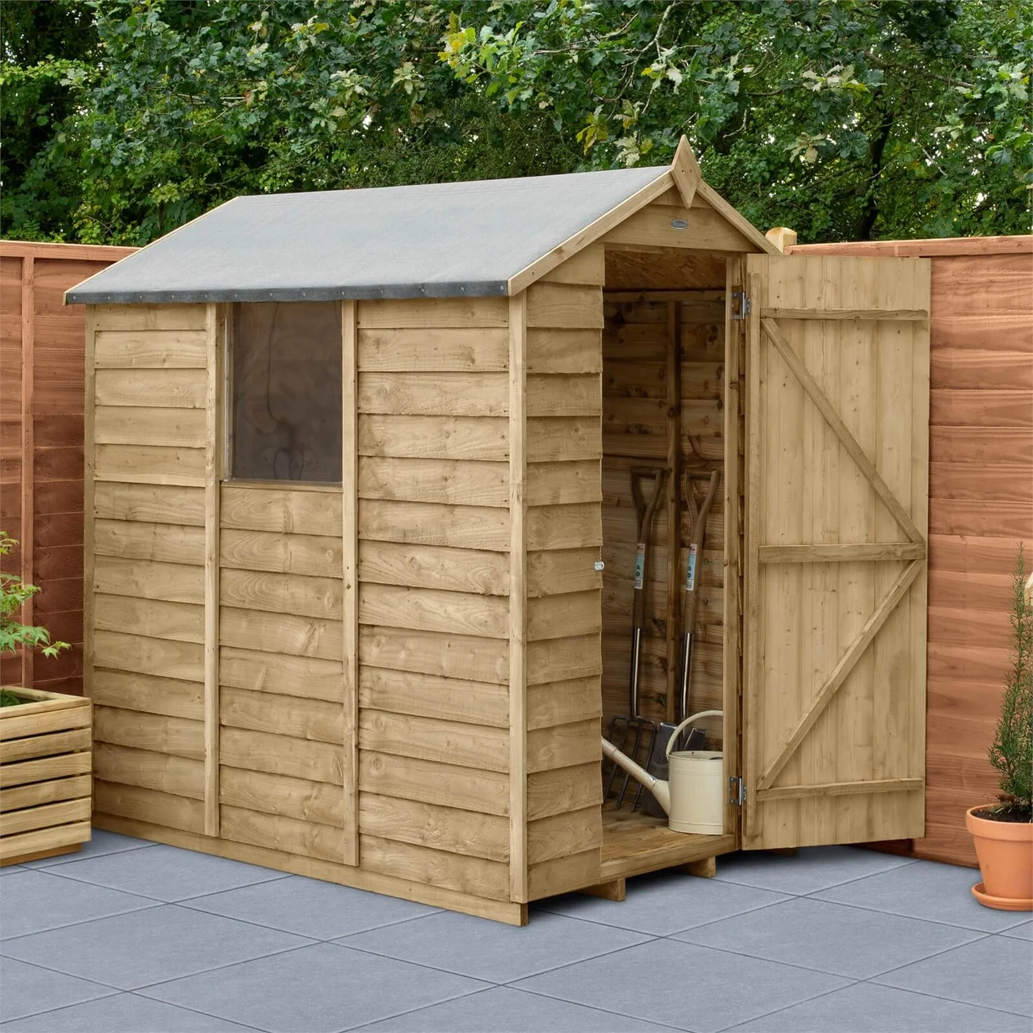 Forest Overlap 6 X 4ft Pressure Treated Apex Shed 2 Forest Overlap 6 X 4ft Pressure Treated Apex Shed - Image 2