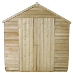 7x5ft Forest Natural Timber Overlap Apex Pressure Treated Wooden Shed -Garden Tool Store 12810891 1054833194568558