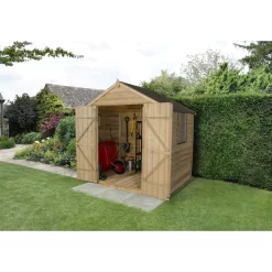 7x5ft Forest Natural Timber Overlap Apex Pressure Treated Wooden Shed -Garden Tool Store 12810891 1204833194309463