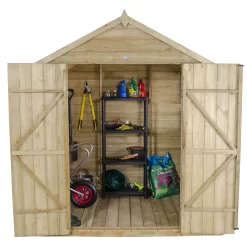 7x5ft Forest Natural Timber Overlap Apex Pressure Treated Wooden Shed -Garden Tool Store 12810891 1774833194485833