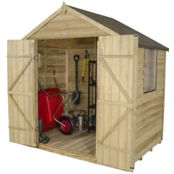 7x5ft Forest Natural Timber Overlap Apex Pressure Treated Wooden Shed -Garden Tool Store 12810891 8604833194234124