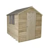 8x6ft Forest Natural Timber Overlap Apex Pressure Treated Wooden Shed