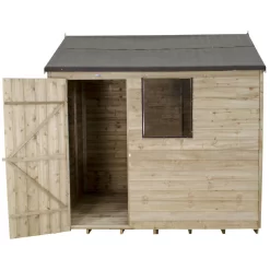 8x6ft Forest Natural Timber Overlap Reverse Apex Wooden Shed -Garden Tool Store 12810909 1424833192857670