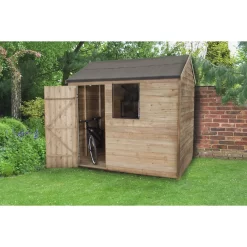 8x6ft Forest Natural Timber Overlap Reverse Apex Wooden Shed -Garden Tool Store 12810909 2094833192916188