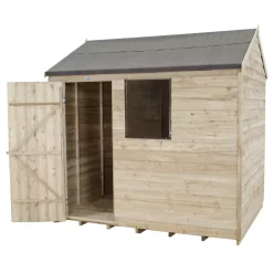 8x6ft Forest Natural Timber Overlap Reverse Apex Wooden Shed -Garden Tool Store 12810909 8134833192740055
