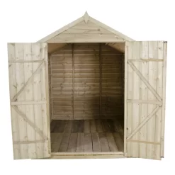 Forest Overlap 8 X 6ft Pressure Treated Apex Shed - Double Door -Garden Tool Store 12810912 2654833194647134