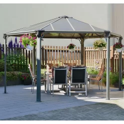 Palram - Canopia Monaco Hexagonal Garden Gazebo Grey 12 Palram - Canopia Monaco Hexagonal Garden Gazebo Grey -Garden Tool Store 12810973 1644924172856303