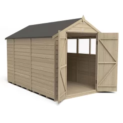 Forest 10 X 6ft Overlap Pressure Treated Apex Shed - Double Door -incl. Installation -Garden Tool Store 12814917 2934832992902786