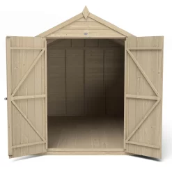 Forest 10 X 6ft Overlap Pressure Treated Apex Shed - Double Door -incl. Installation -Garden Tool Store 12814917 7584832992825602