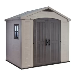 Keter Factor 8 X 6ft Outdoor Garden Apex Storage Shed - Beige/Brown