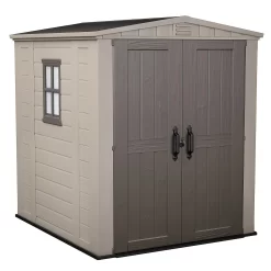 Keter Factor 6 X 6ft Outdoor Garden Apex Storage Shed - Beige/Brown