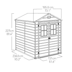 Keter Scala 6 X 8ft Outdoor Garden Apex Storage Shed - Brown -Garden Tool Store 12820748 1904909430880765