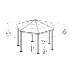 Palram - Canopia Roma Hexagonal Garden Gazebo Grey 13 Palram - Canopia Roma Hexagonal Garden Gazebo Grey -Garden Tool Store 12821930 1644833174791166