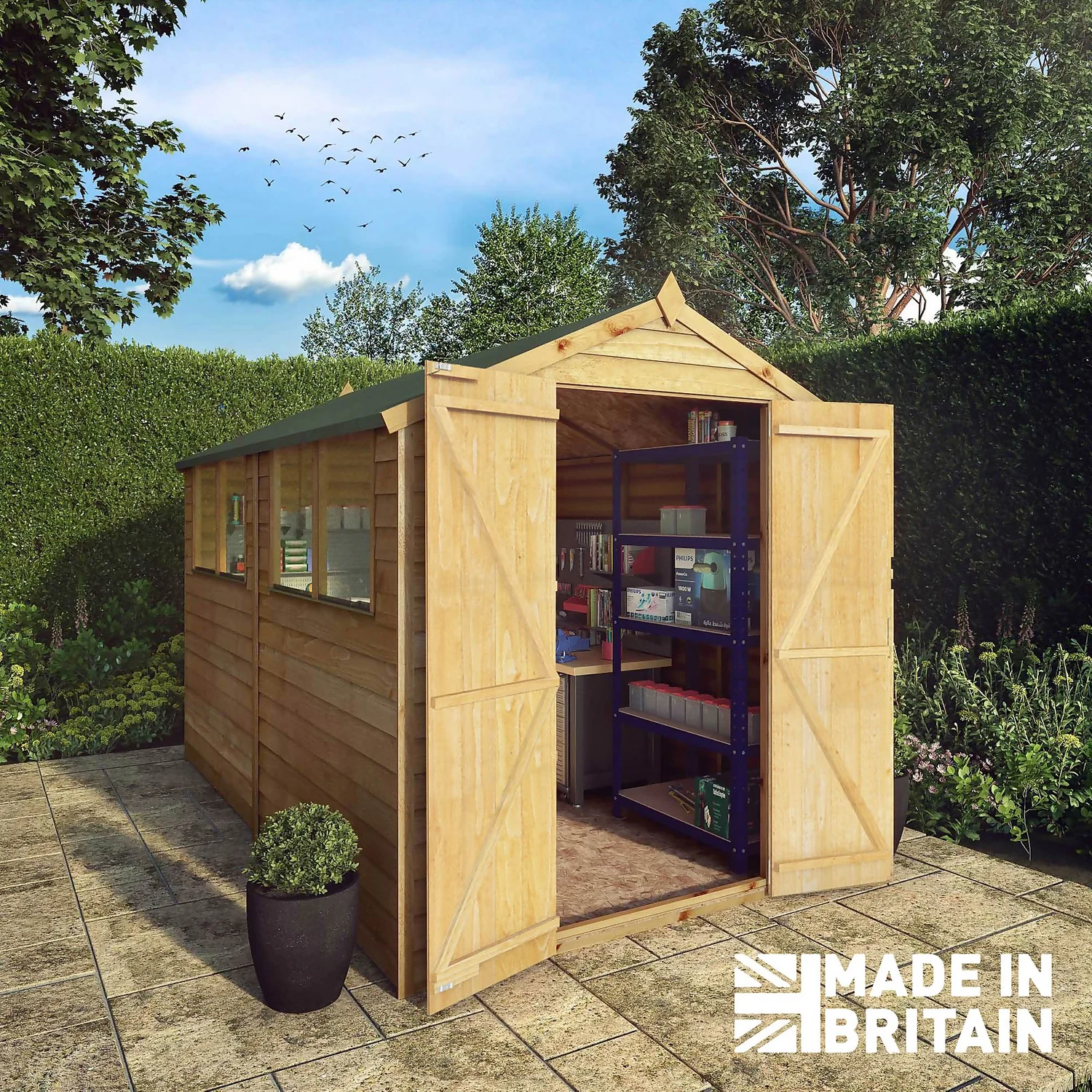 Mercia 10 X 6ft Overlap Apex Shed - Incl. Installation 2 Mercia 10 X 6ft Overlap Apex Shed - Incl. Installation - Image 2