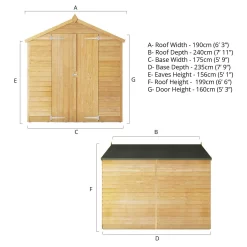 Mercia 8 X 6ft Overlap Double Door Apex Windowless Shed -Garden Tool Store 12822431 5455033256570963