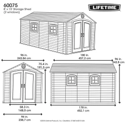 Lifetime 8 X 15ft Outdoor Storage Shed -Garden Tool Store 12826441 1594833223333086