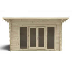Forest Melbury 4.0m X 3.0m Log Cabin Double Glazed 34kg Polyester Felt, Plus Underlay -Garden Tool Store 12832775 1504833198027813
