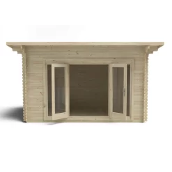 Forest Melbury 4.0m X 3.0m Log Cabin Double Glazed 34kg Polyester Felt, Plus Underlay -Garden Tool Store 12832775 2034833197774403
