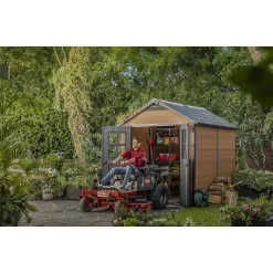 Keter Newton 7.5 X 9ft Outdoor Plastic Garden Storage Shed - Brown -Garden Tool Store 12833042 2074843484722095