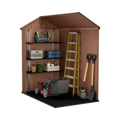 Keter Darwin 6 X 4ft Outdoor Garden Apex Storage Shed - Brown -Garden Tool Store 12833043 2135036178077022