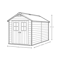 Keter Newton 7.5 X 11ft Outdoor Plastic Garden Storage Shed - Brown -Garden Tool Store 12833045 1084843485053469
