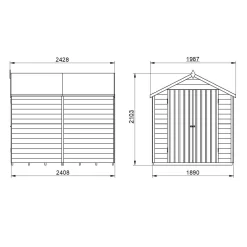 Forest 8 X 6ft Overlap Pressure Treated Apex Shed - Double Door No Windows - Incl. Installation -Garden Tool Store 12833315 8344833201667164