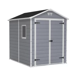 Keter Manor 6 X 8ft Outdoor Garden Apex Storage Shed - Grey