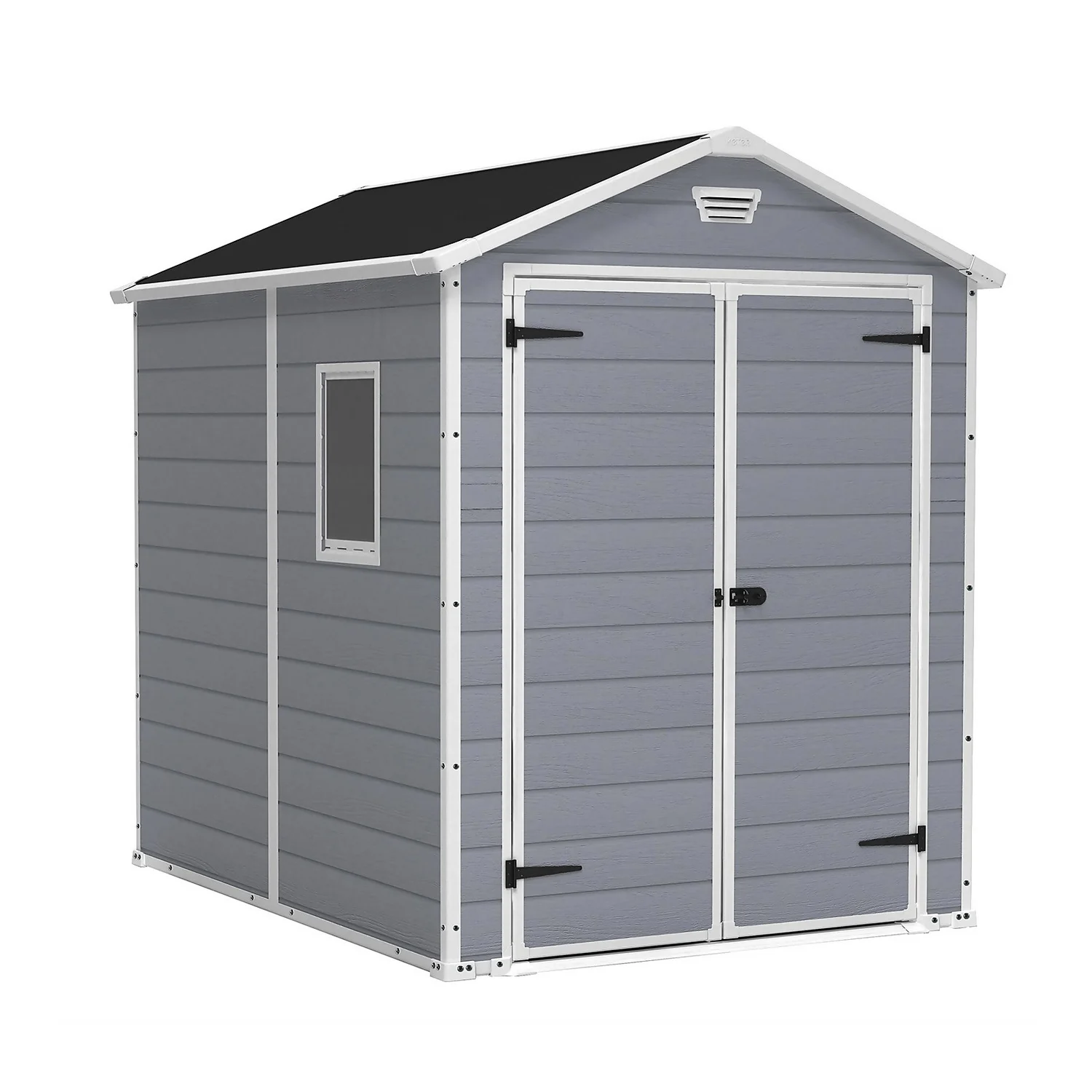 Keter Manor 6 X 8ft Outdoor Garden Apex Storage Shed - Grey 1 Keter Manor 6 X 8ft Outdoor Garden Apex Storage Shed - Grey