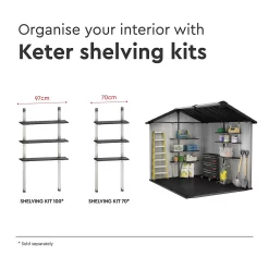 Keter Oakland 7.5 X 9ft Outdoor Garden Apex Storage Shed - Grey 19 Keter Oakland 7.5 X 9ft Outdoor Garden Apex Storage Shed - Grey -Garden Tool Store 12840578 1635036179845699