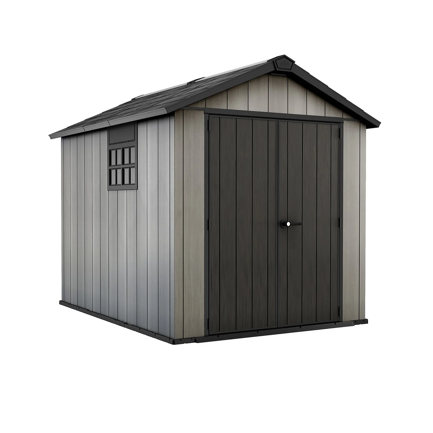 Keter Oakland 7.5 X 9ft Outdoor Garden Apex Storage Shed - Grey 1 Keter Oakland 7.5 X 9ft Outdoor Garden Apex Storage Shed - Grey