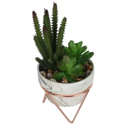 Artificial Succulent In Rose Gold Stand 7 Artificial Succulent In Rose Gold Stand -Garden Tool Store 12879282 2904858348138452