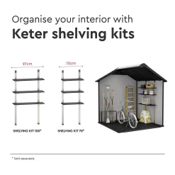 Keter Premier 7 X 7ft Outdoor Garden Apex Storage Shed - Grey -Garden Tool Store 12882034 9065036180642424