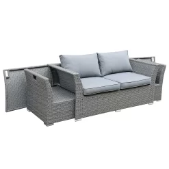Bambrick 6 Seater Grey Rattan Garden Sofa Set -Garden Tool Store 12882317 1094867708057269