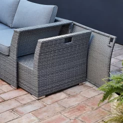 Bambrick 6 Seater Grey Rattan Garden Sofa Set -Garden Tool Store 12882317 1254931176778175