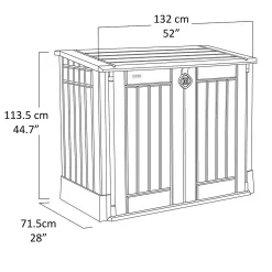 Keter Store It Out Midi Outdoor Garden Storage Shed 880L - Beige/Brown -Garden Tool Store 12885761 1744898752660647