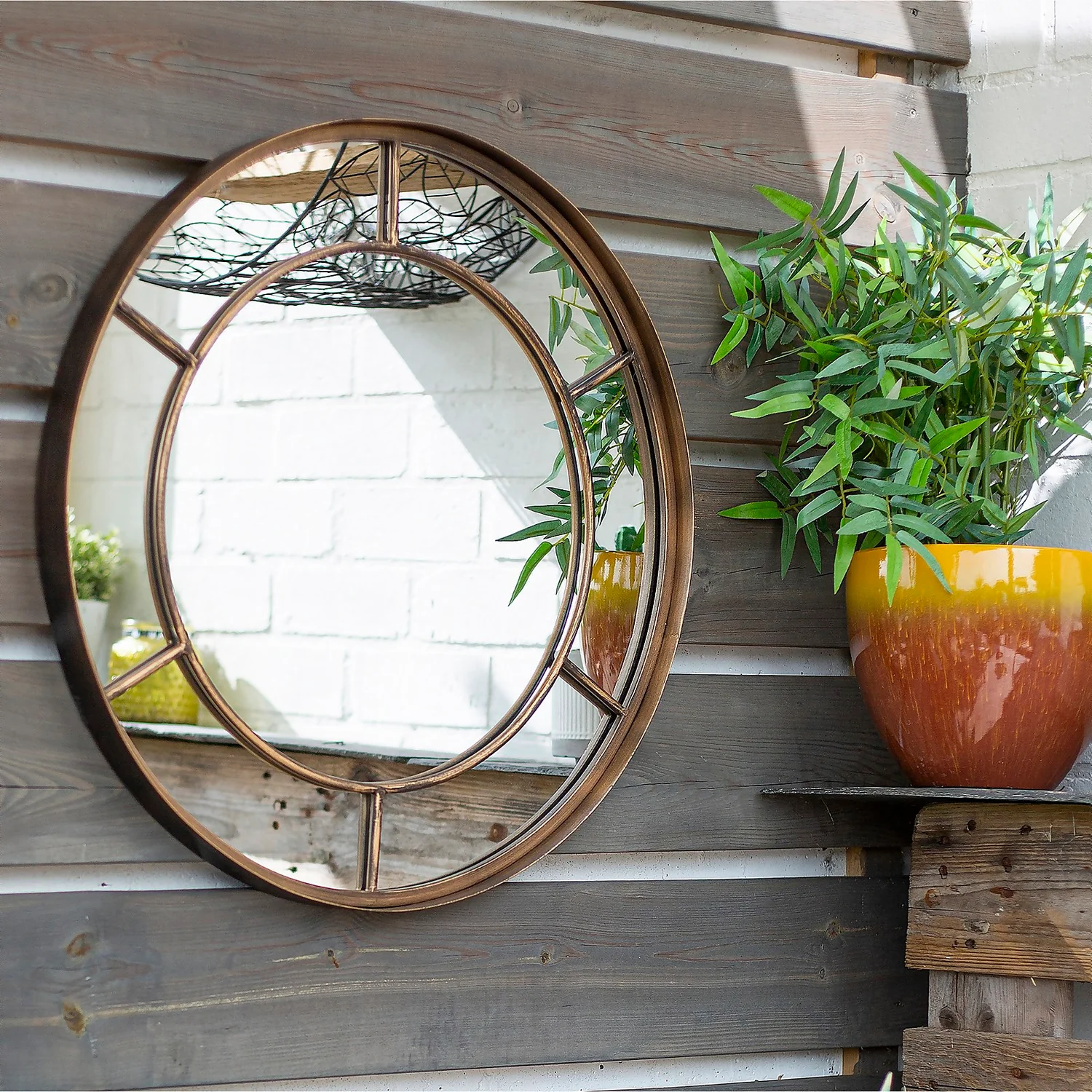 Valencia Outdoor Garden Mirror - 60cm 2 Valencia Outdoor Garden Mirror - 60cm - Image 2