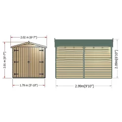 Shire 10 X 6ft Shed Overlap Double Door - No Windows -Garden Tool Store 13082797 1934862498014752