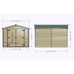 Shire 10 X 8ft Shed Overlap Double Door - No Windows -Garden Tool Store 13082801 1454862497401813