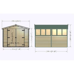 Shire 10 X 8ft Shed Overlap Double Door -Garden Tool Store 13082806 6514862497398822
