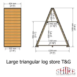 Shire Large Triangular Log Store Tongue And Groove -Garden Tool Store 13082827 1554862456500944