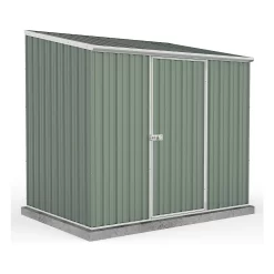 Absco 7.5 X 5ft Space Saver Metal Pent Shed - Green