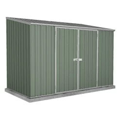 Absco 10 X 5ft Space Saver Metal Pent Shed - Green