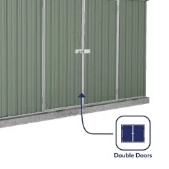 Absco 10 X 5ft Space Saver Metal Pent Shed - Green 12 Absco 10 X 5ft Space Saver Metal Pent Shed - Green -Garden Tool Store 13440844 1484929185636265