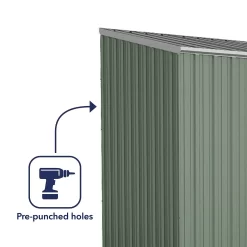 Absco 10 X 5ft Space Saver Metal Pent Shed - Green 13 Absco 10 X 5ft Space Saver Metal Pent Shed - Green -Garden Tool Store 13440844 2034929185692095