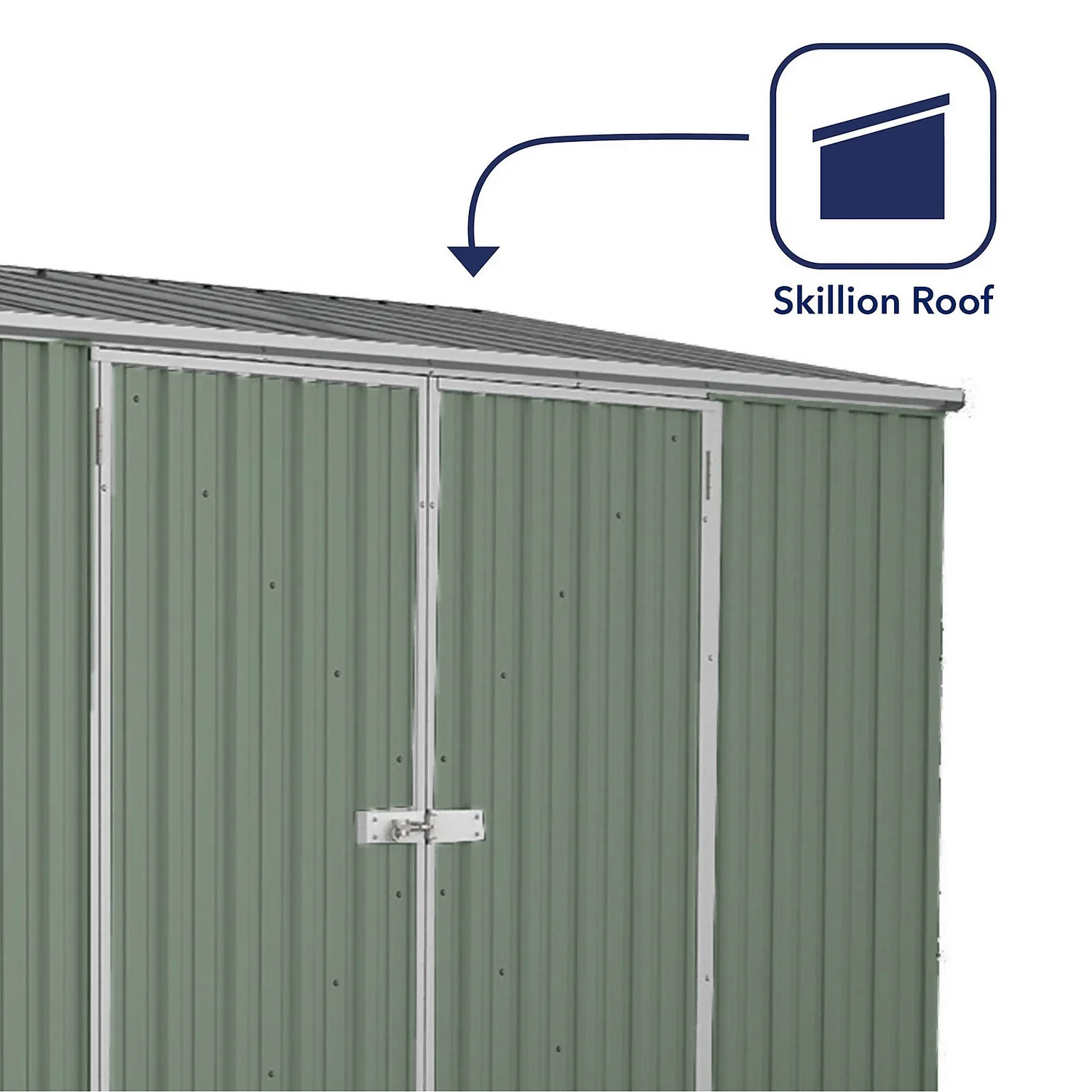 Absco 10 X 5ft Space Saver Metal Pent Shed - Green 4 Absco 10 X 5ft Space Saver Metal Pent Shed - Green - Image 4
