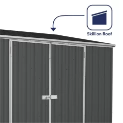 Absco 10 X 5ft Space Saver Metal Pent Shed - Dark Grey -Garden Tool Store 13440849 1144929186069543