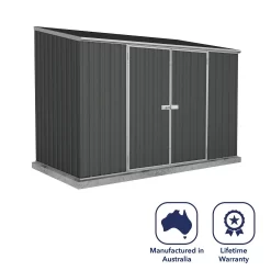 Absco 10 X 5ft Space Saver Metal Pent Shed - Dark Grey -Garden Tool Store 13440849 1444929186313056