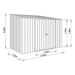 Absco 10 X 5ft Space Saver Metal Pent Shed - Dark Grey -Garden Tool Store 13440849 1854929186015090
