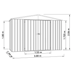 Absco 10 X 5ft Regent Metal Apex Shed - Grey -Garden Tool Store 13440854 1894929164205957